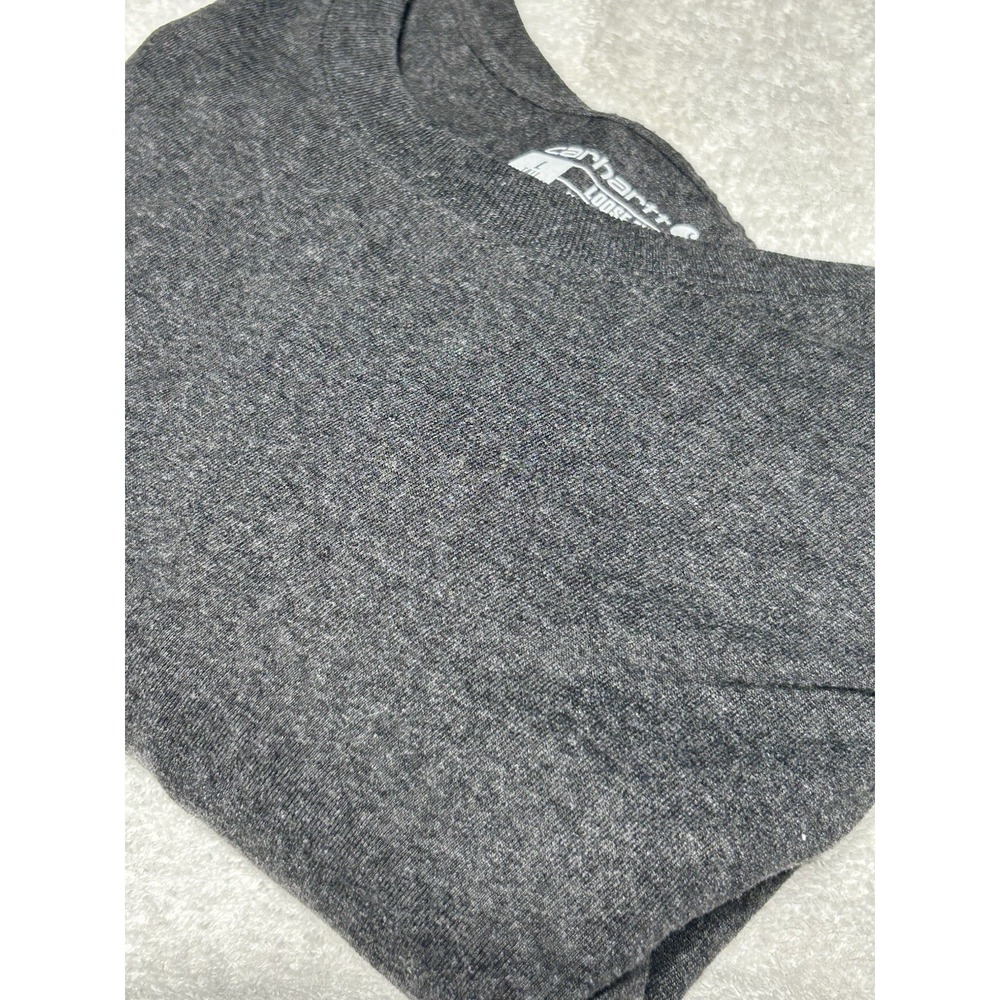 Carhartt K231 Heavyweight Long Sleeve Logo T-Shirt Men L Tall Carbon Heather NEW